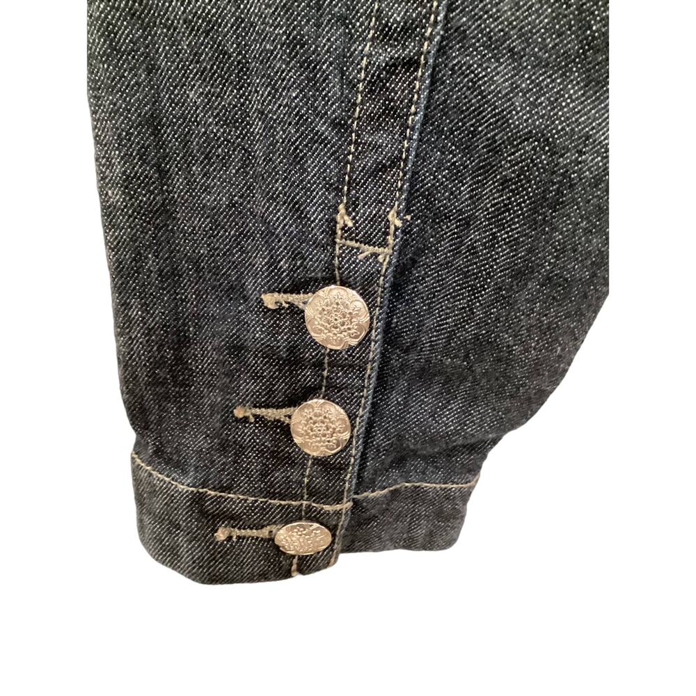 Chico's Platinum Blue Jean Jacket with Lace in Size 2, Preloved - Picture 5 of 6